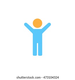 Child icon vector, Boy Stick Figure solid logo illustration, colorful pictogram isolated on white