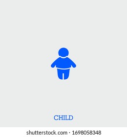 child icon. child vector on gray background