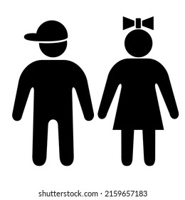 Child icon.Black and White pictogram
