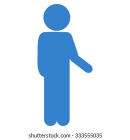 Child Idler vector icon. Style is flat symbol, cobalt color, rounded angles, white background.