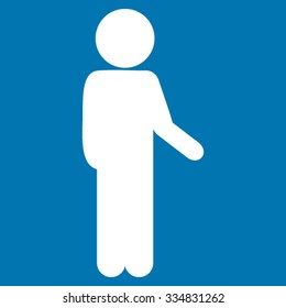 Child Idler vector icon. Style is flat symbol, white color, rounded angles, blue background.