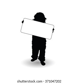 child illustration with card silhouette