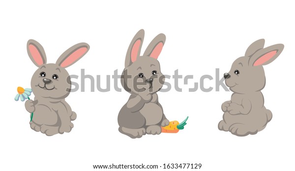 Child Illustration Cute Rabbit Vector Cartoon Stock Vector (Royalty ...