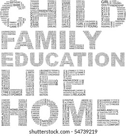 CHILD. Illustration with different terms in white background. Wordcloud illustration.