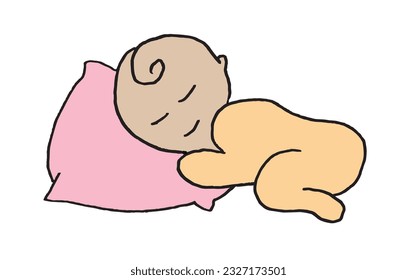 Child illustration image. 
Hand drawn image artwork of a baby. 
Simple cute original logo.
Hand drawn vector illustration for posters, cards, t-shirts.