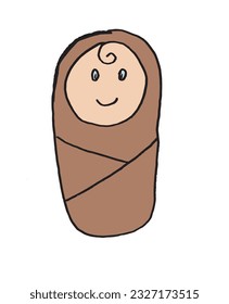 Child illustration image. 
Hand drawn image artwork of a baby. 
Simple cute original logo.
Hand drawn vector illustration for posters, cards, t-shirts.
