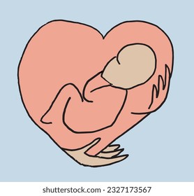 Child illustration image. 
Hand drawn image artwork of a baby. 
Simple cute original logo.
Hand drawn vector illustration for posters, cards, t-shirts.
