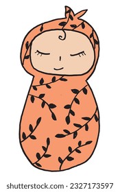 Child illustration image. 
Hand drawn image artwork of a baby. 
Simple cute original logo.
Hand drawn vector illustration for posters, cards, t-shirts.