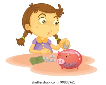 Child illustration on a white background