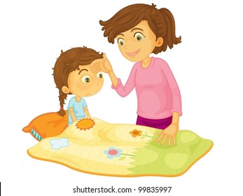 Child illustration on a white background