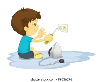 Child illustration on a white background