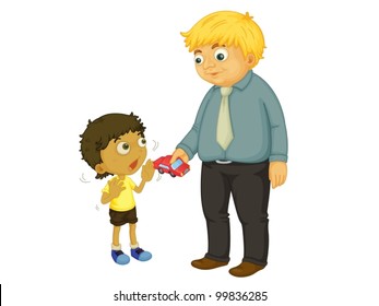 Child illustration on a white background