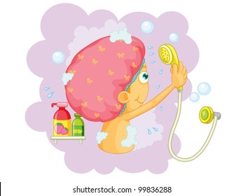 Child illustration on a white background