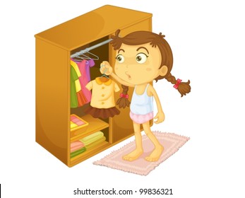 Child illustration on a white background