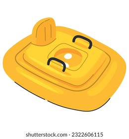Child inflatable rubber seat. Summer inflatable rubber seat isolated on white