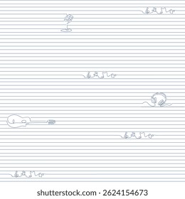 child instruments music line pattern
