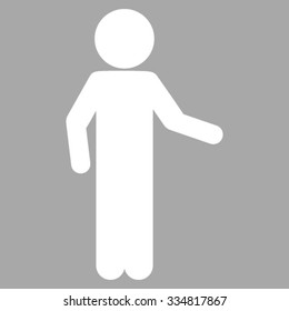 Child Invitation vector icon. Style is flat symbol, white color, rounded angles, silver background.
