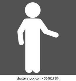 Child Invitation vector icon. Style is flat symbol, white color, rounded angles, gray background.