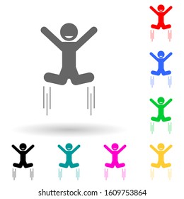 Child, jump multi color style icon. Simple glyph, flat vector of child icons for ui and ux, website or mobile application