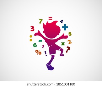 Child kids happy fun mathematics study art design illustration