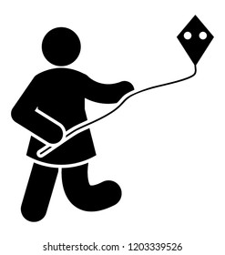 Child with kite depicting kite flying 