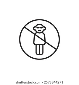 Child labor free icon Vector flat thin line illustration