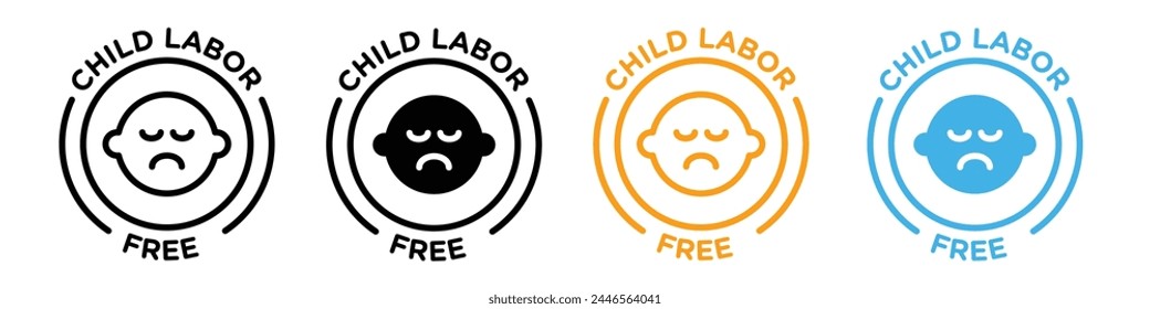 Child Labor Prohibition Icon Representing Safety and Protection of Minors