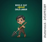 Child labor - Vector - Child labor Poster - World Day Against Child labour Illustration Vector

