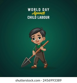 Child labor - Vector - Child labor Poster - World Day Against Child labour Illustration Vector

