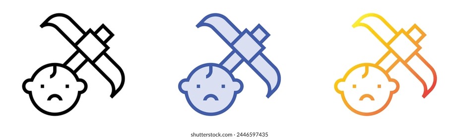 child labour icon. Linear, Blue Fill and Gradient Style Design Isolated On White Background