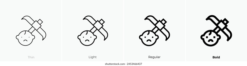 child labour icon. Thin, Light Regular And Bold style design isolated on white background