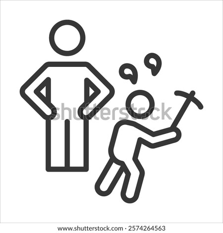 Child Labour Icon Vector Illustration Outline
