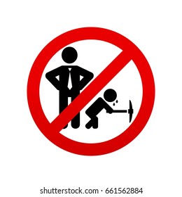 Child labour Icons. Stop child labour.