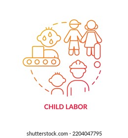 Child Labour Red Gradient Concept Icon Stock Vector (Royalty Free ...