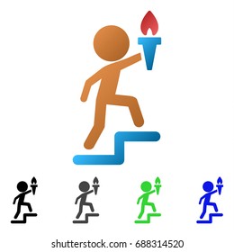 Child Leader flat vector pictogram. Colored child leader gradiented, gray, black, blue, green pictogram variants. Flat icon style for web design.