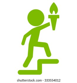 Child Leader vector icon. Style is flat symbol, eco green color, rounded angles, white background.