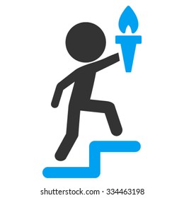 Child Leader vector icon. Style is bicolor flat symbol, blue and gray colors, rounded angles, white background.