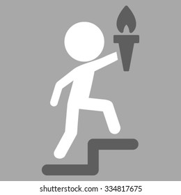 Child Leader vector icon. Style is bicolor flat symbol, dark gray and white colors, rounded angles, silver background.