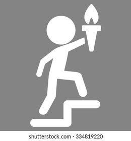 Child Leader vector icon. Style is flat symbol, white color, rounded angles, gray background.