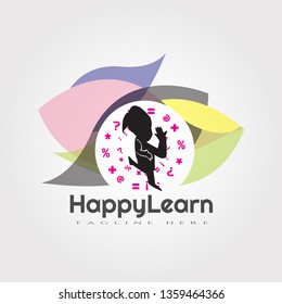 Child learn logo design, kid Education icon, illustration element -vector