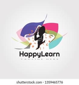 Child learn logo design, kid Education icon, illustration element -vector