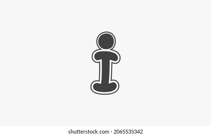 child letter I logo concept isolated on white background.