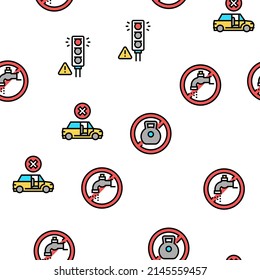 Child Life Safety Vector Seamless Pattern Thin Line Illustration