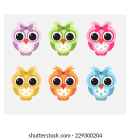 Child like cute owls