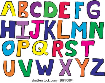 Child like drawn alphabet vector