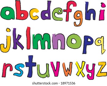 Child like lower case alphabet