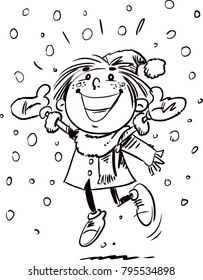 The child likes snow