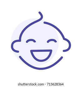 Child line icon, baby human vector sign