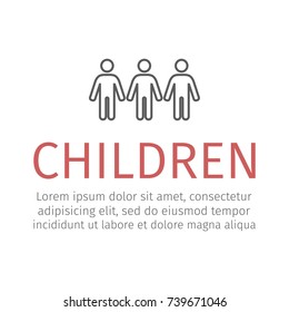 Child line Icon Vector icon for web graphic