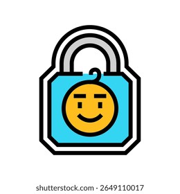 child lock feature color icon vector. child lock feature sign. isolated symbol illustration
